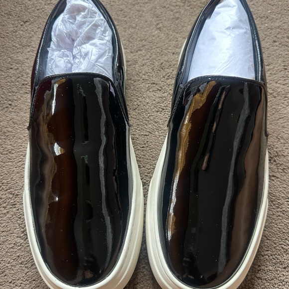 Tory Burch Shoes - Tory Burch Black Patent Leather Slip-On Sneakers